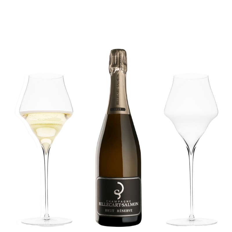 Billecart Salmon Brut Reserve Half Bottle (375ml) + JOSEPHINE No 4 – Champagne Gift Box (2 Glass)