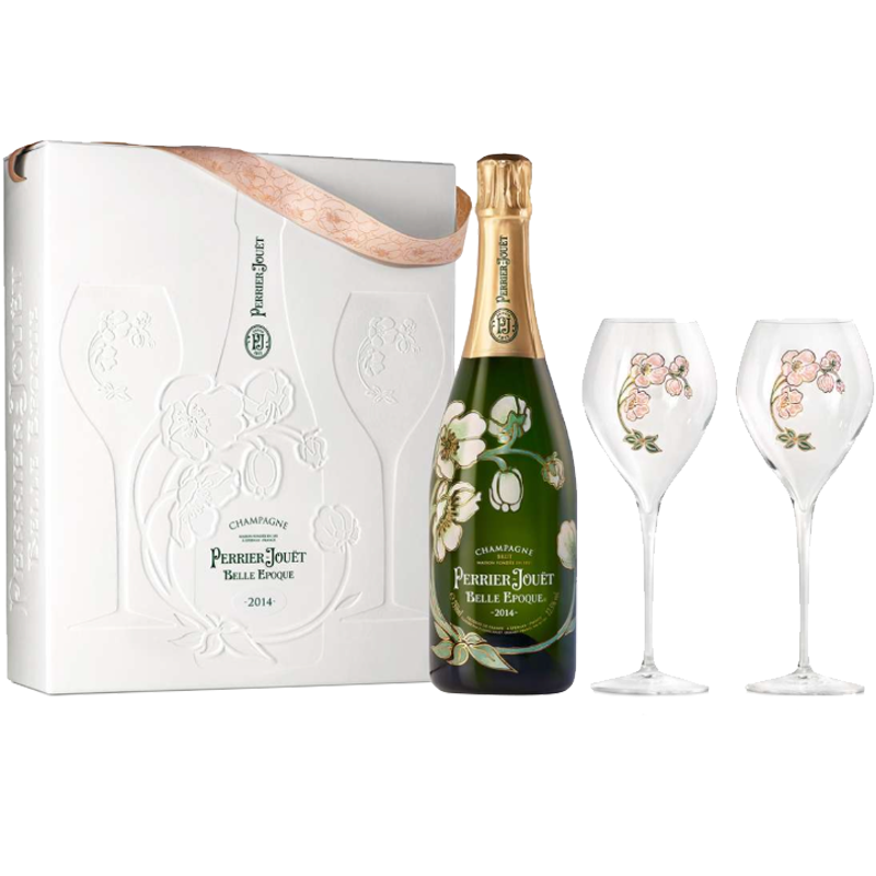 Perrier-Jouet Belle Epoque 2014  Champagne Brut with 2 Glasses