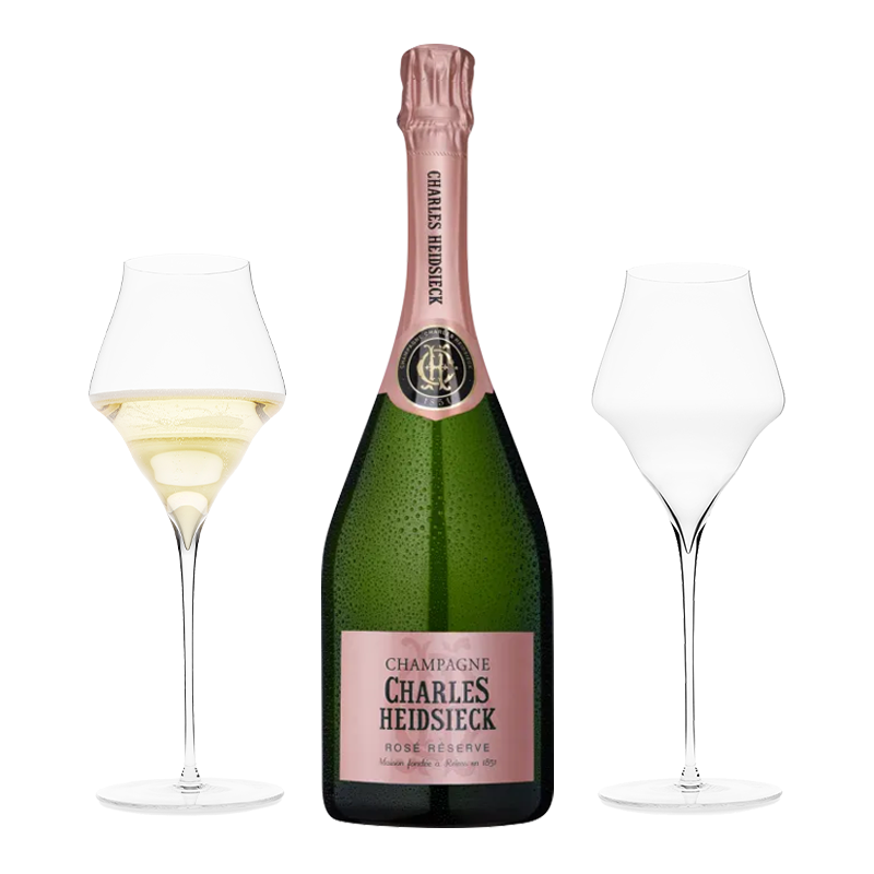 Charles Heidsieck Brut Reserve Rose + JOSEPHINE No 4 – Champagne Gift Box (2 Glass)
